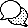 A chat logo in black color with no background